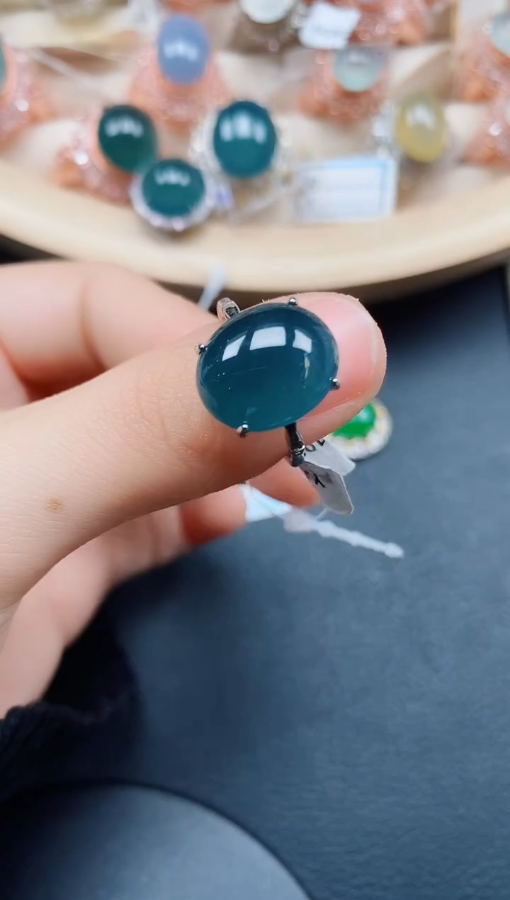 【闪购商品】翡翠戒指银S925镶嵌翡翠