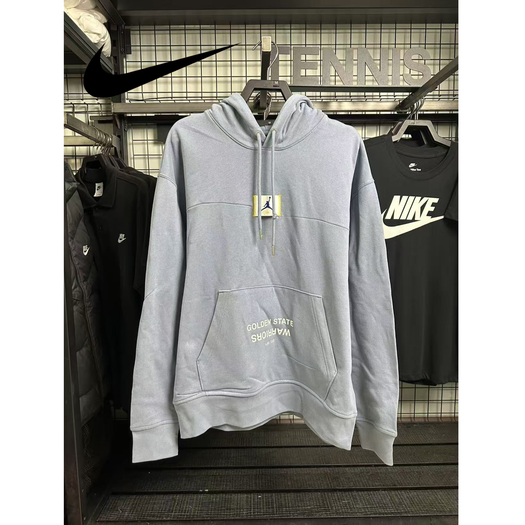 【瑕疵修复】Nike/AJ金州勇士队字母套头连帽舒适卫衣FV8253-493