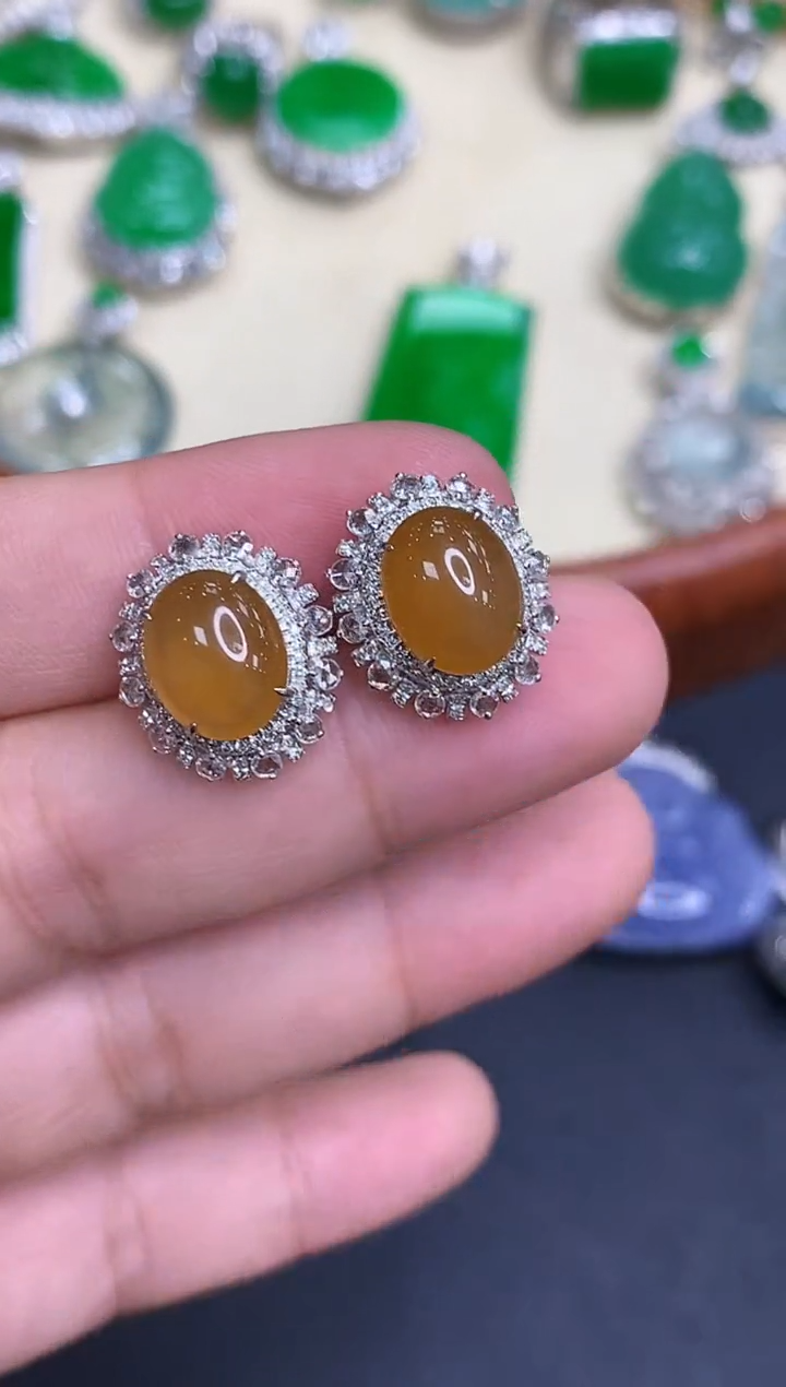 18K金镶嵌翡翠耳饰647-中国好珍宝