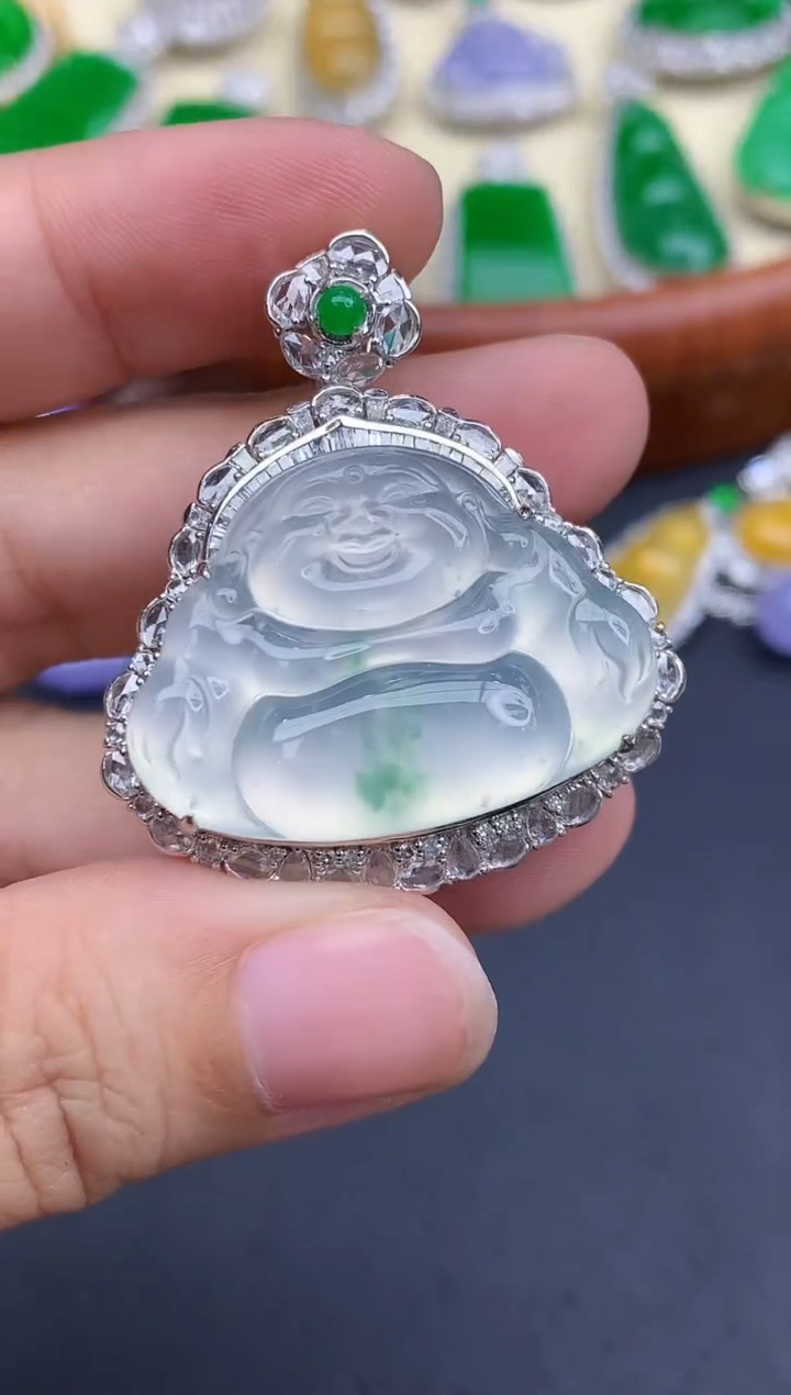 颈饰18K金镶嵌翡翠667-中国好珍宝