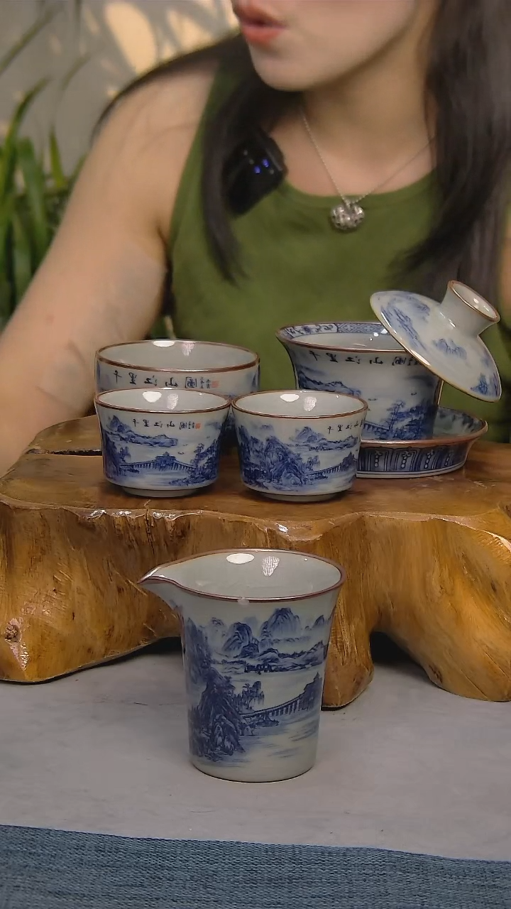 简装家用款5件套 老陶泥开片纹陶瓷茶具