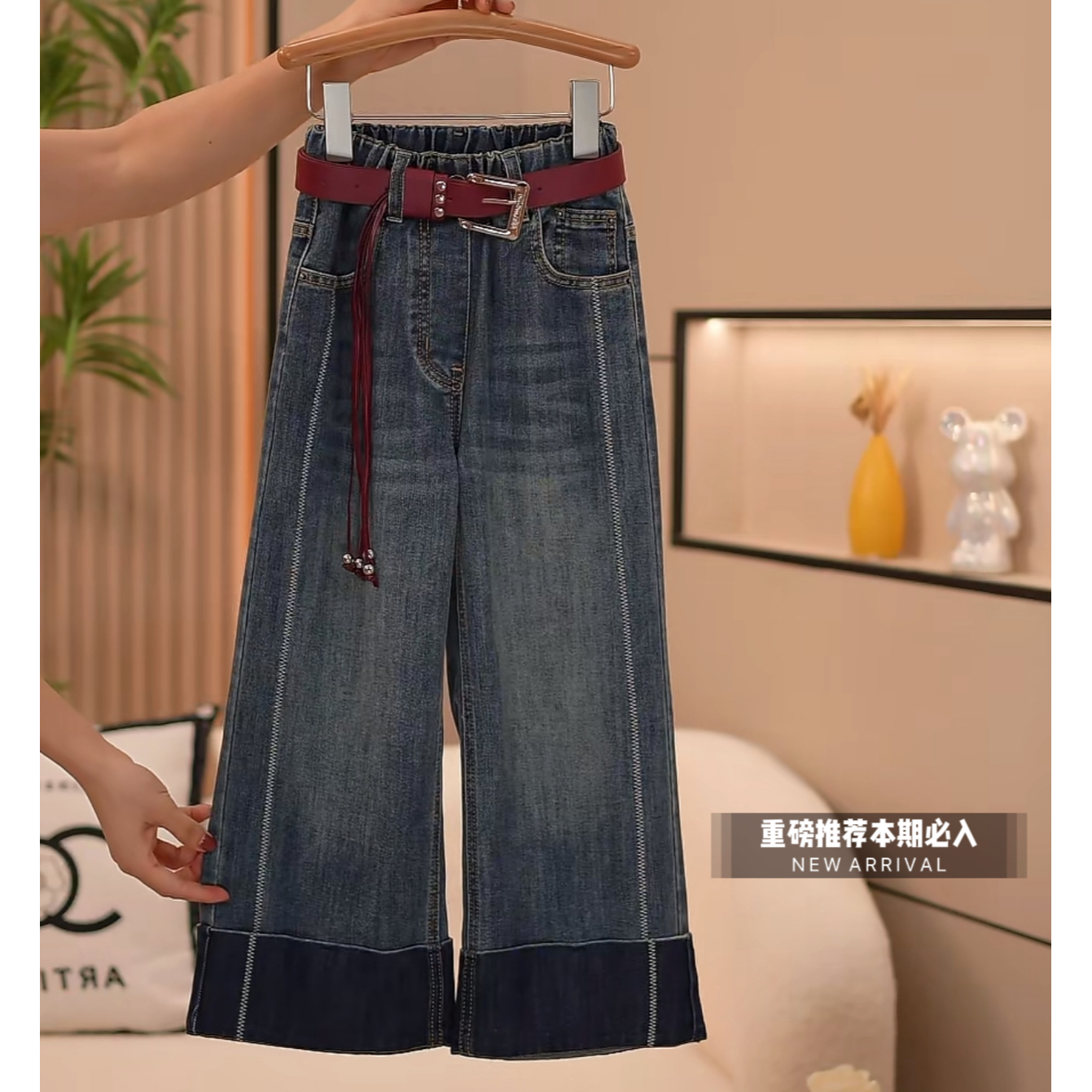 女童2025秋季新款裤子设计款牛仔裤