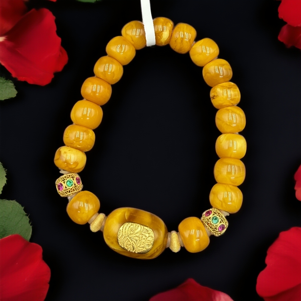 H005  蜜蜡老型珠手链