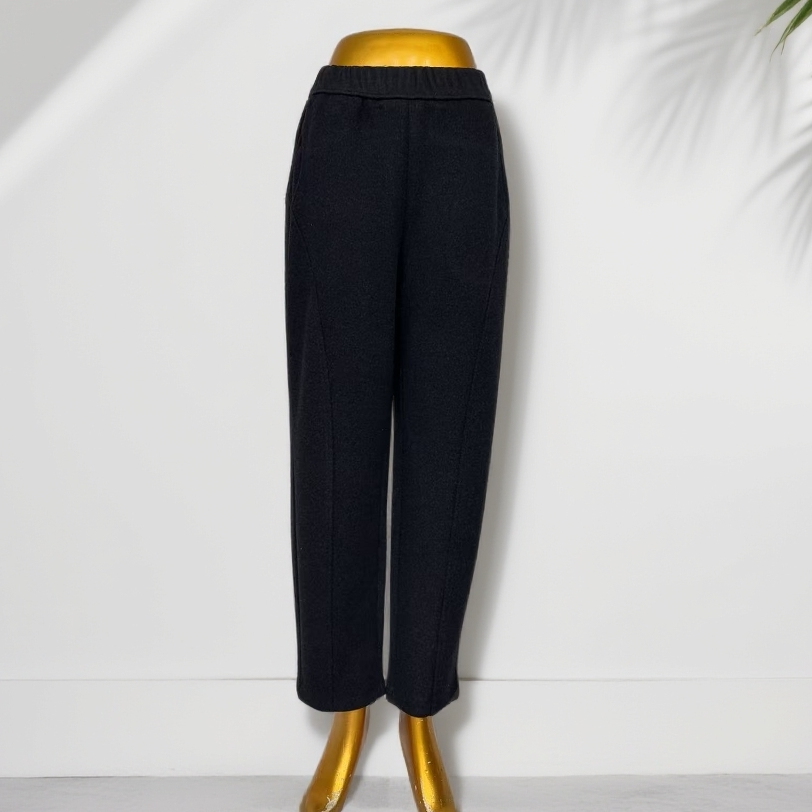 中老年女装休闲裤冬纯色弯刀裤时尚9939