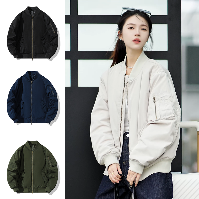 冬季宽松ma1棒球棉服美式bomber时尚夹克痞帅工装外套男女同款