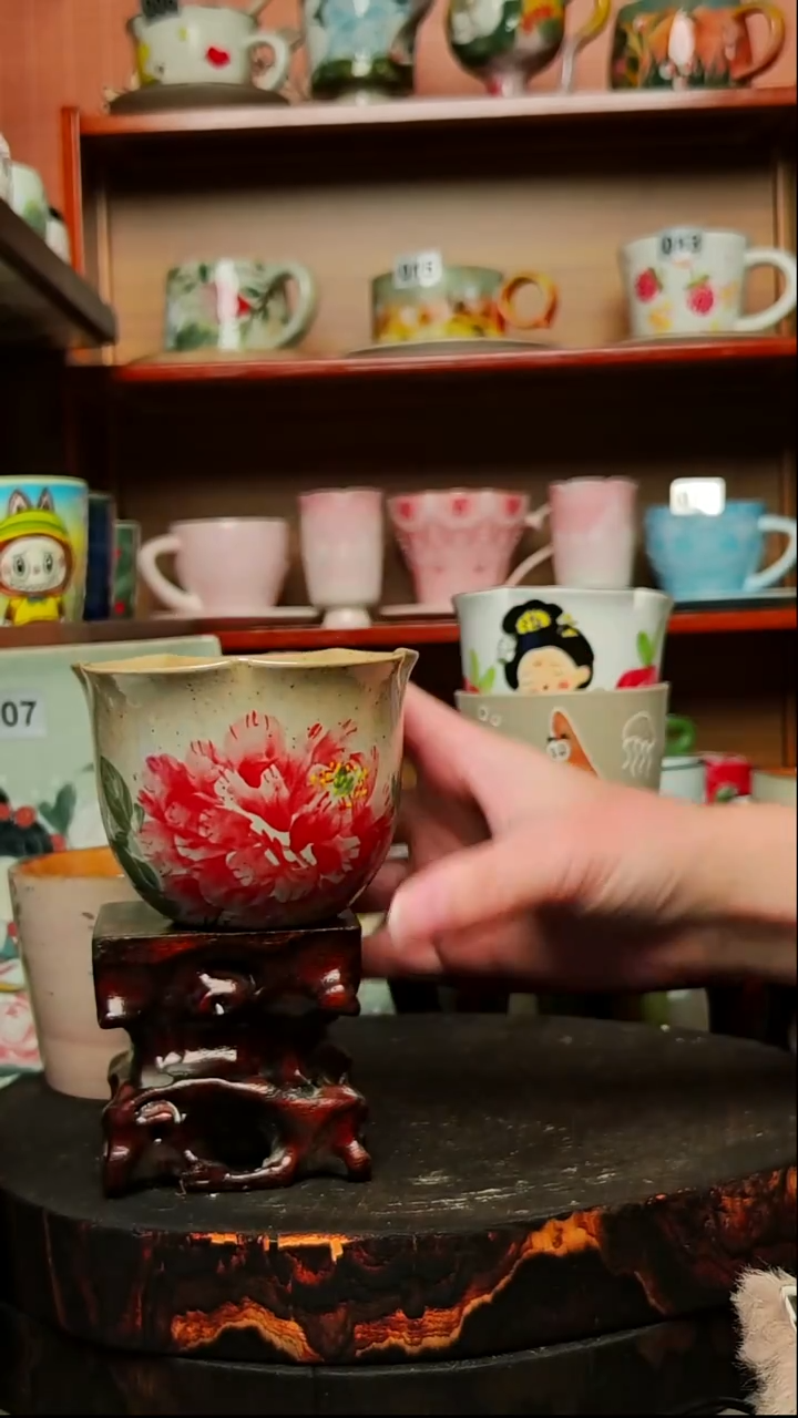 摆件陶景德镇创意手绘高温陶瓷水杯有瑕