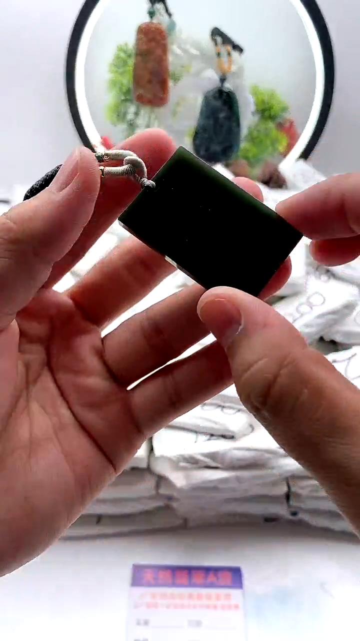 【闪购商品】和田玉（墨玉）颈饰未镶嵌无事牌