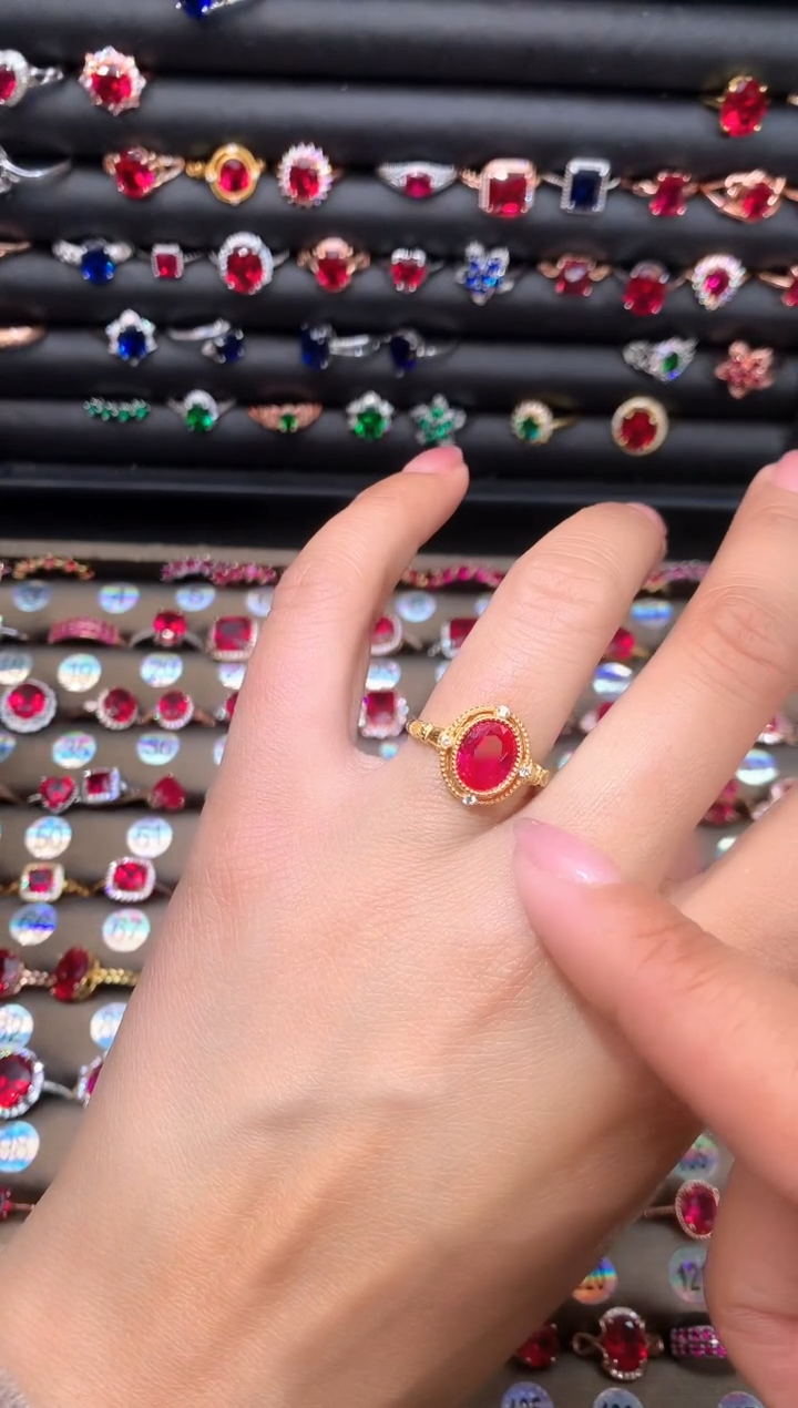 【闪购商品】红宝石戒指银S925镶嵌79