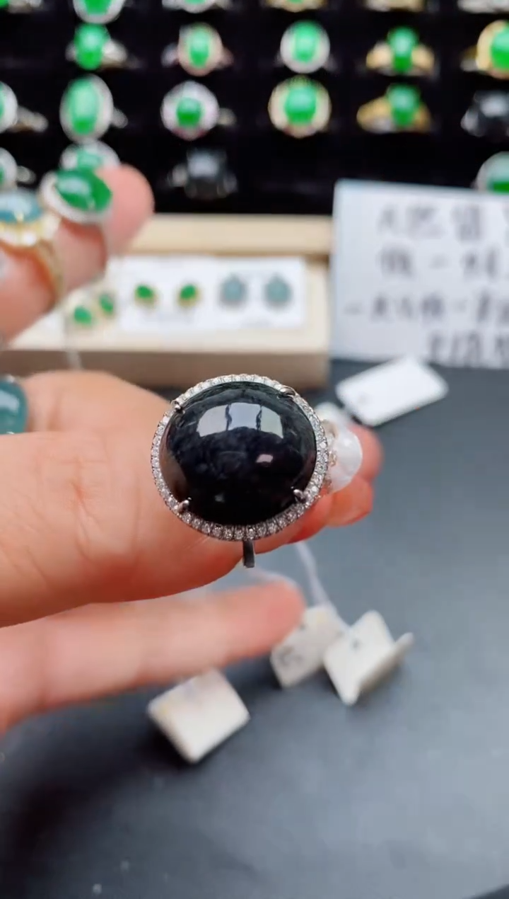 【闪购商品】翡翠戒指银S925镶嵌05800