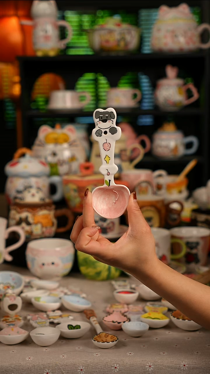 陶瓷无盖款景德镇高温釉下彩纯手绘创意瓷 