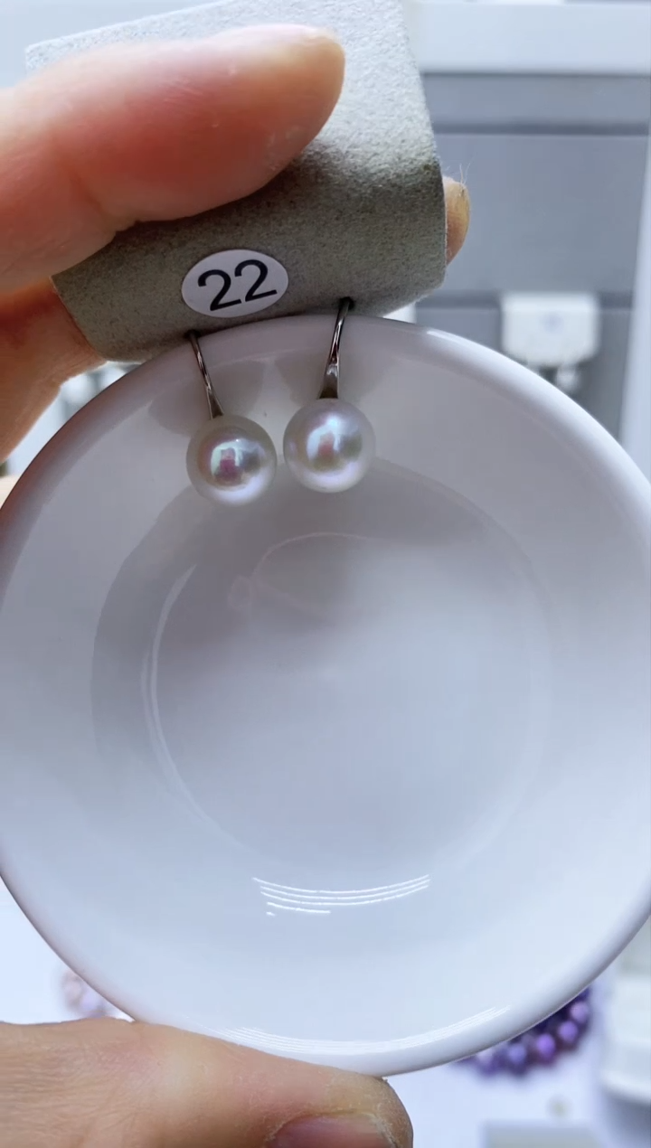 【闪购商品】淡水珍珠耳饰银S925镶嵌22