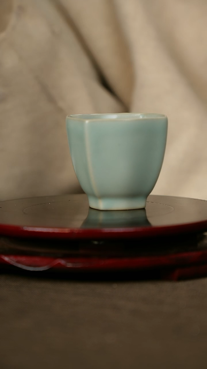 全品 四方杯 支钉烧 仿古釉