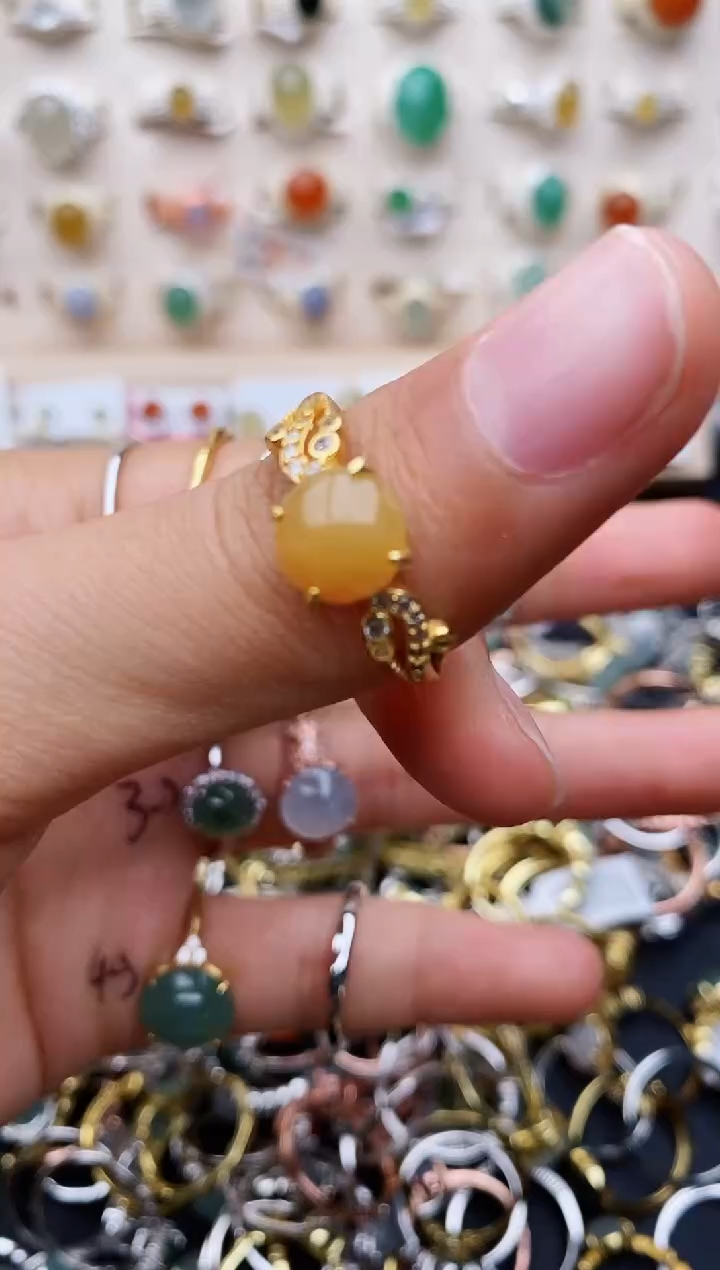 【闪购商品】翡翠戒指银S925镶嵌缅甸翡翠