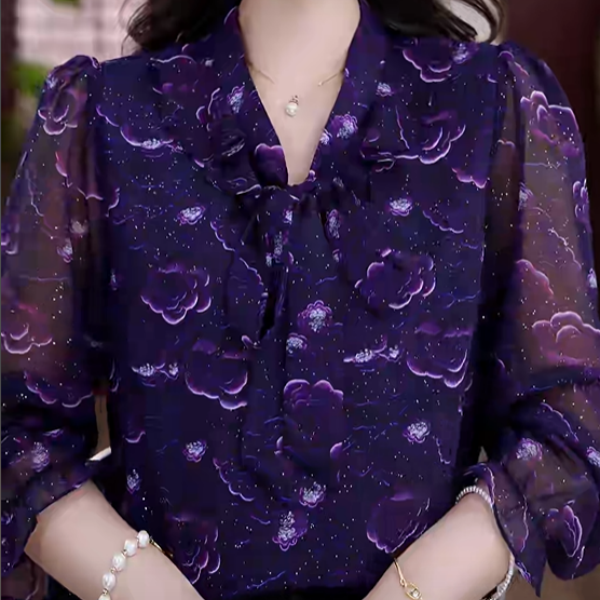 FZ373美栖谷满2026新款V领气质小衫套头衬衫洋气衣服时髦上衣打底