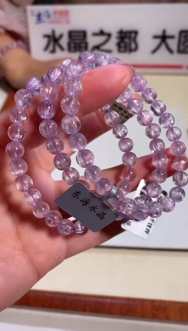 【闪购商品】锂辉石手串未镶嵌7mm拉丝紫锂辉多样性发其一