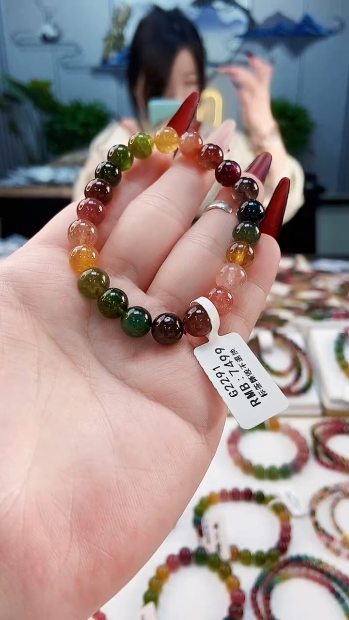 【闪购商品】碧玺手链未镶嵌G2291单圈颜色微差发1