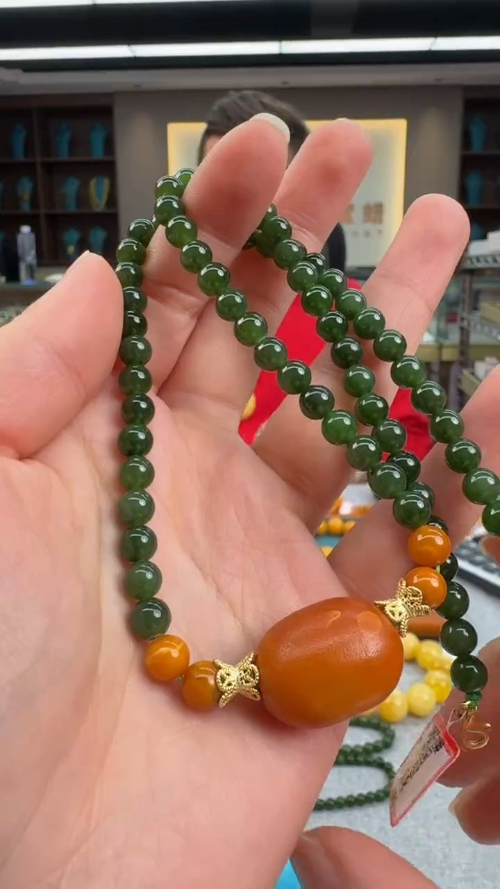 【闪购商品】琥珀颈饰未镶嵌秒拍号074