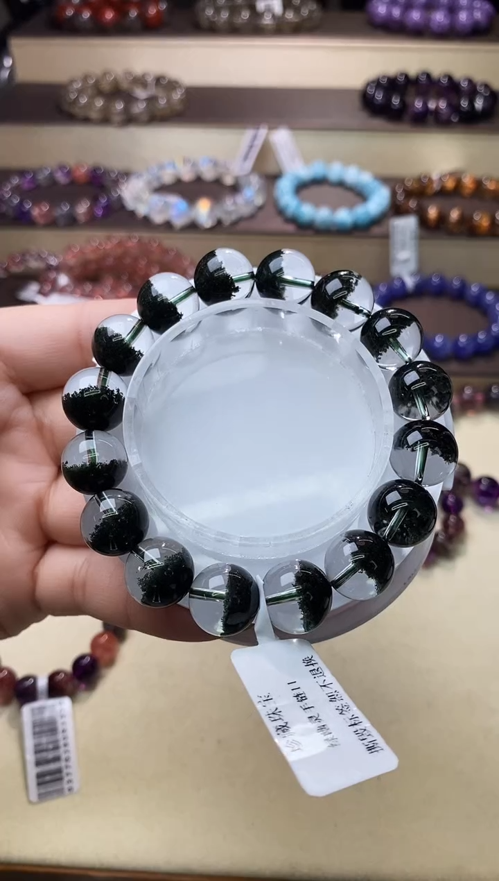 【闪购商品】水晶手链未镶嵌聚宝盆绿幽灵12m+