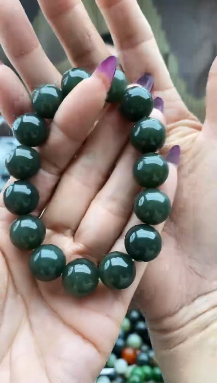 未镶嵌手串和田玉且末蓝14