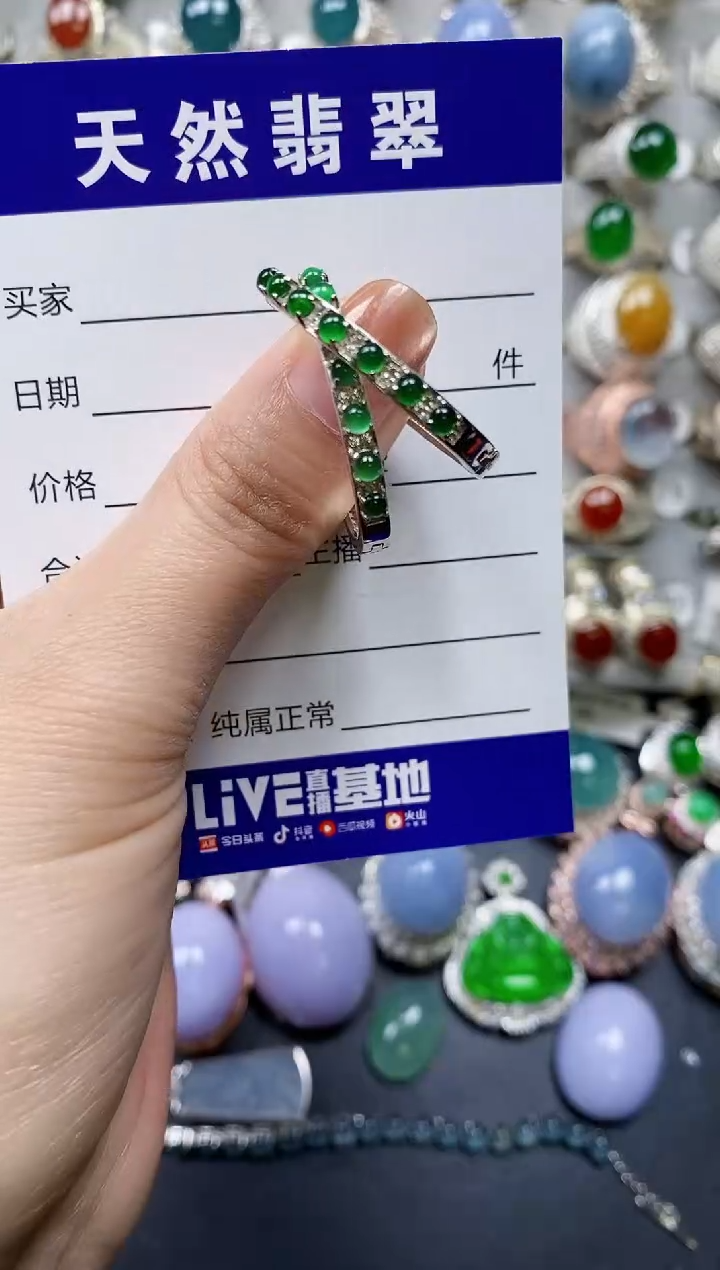 【闪购商品】翡翠耳饰银S925镶嵌0133