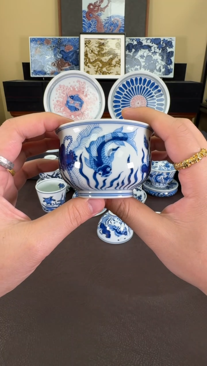 【闪购商品】羿器窑鱼藻纹高炉式杯