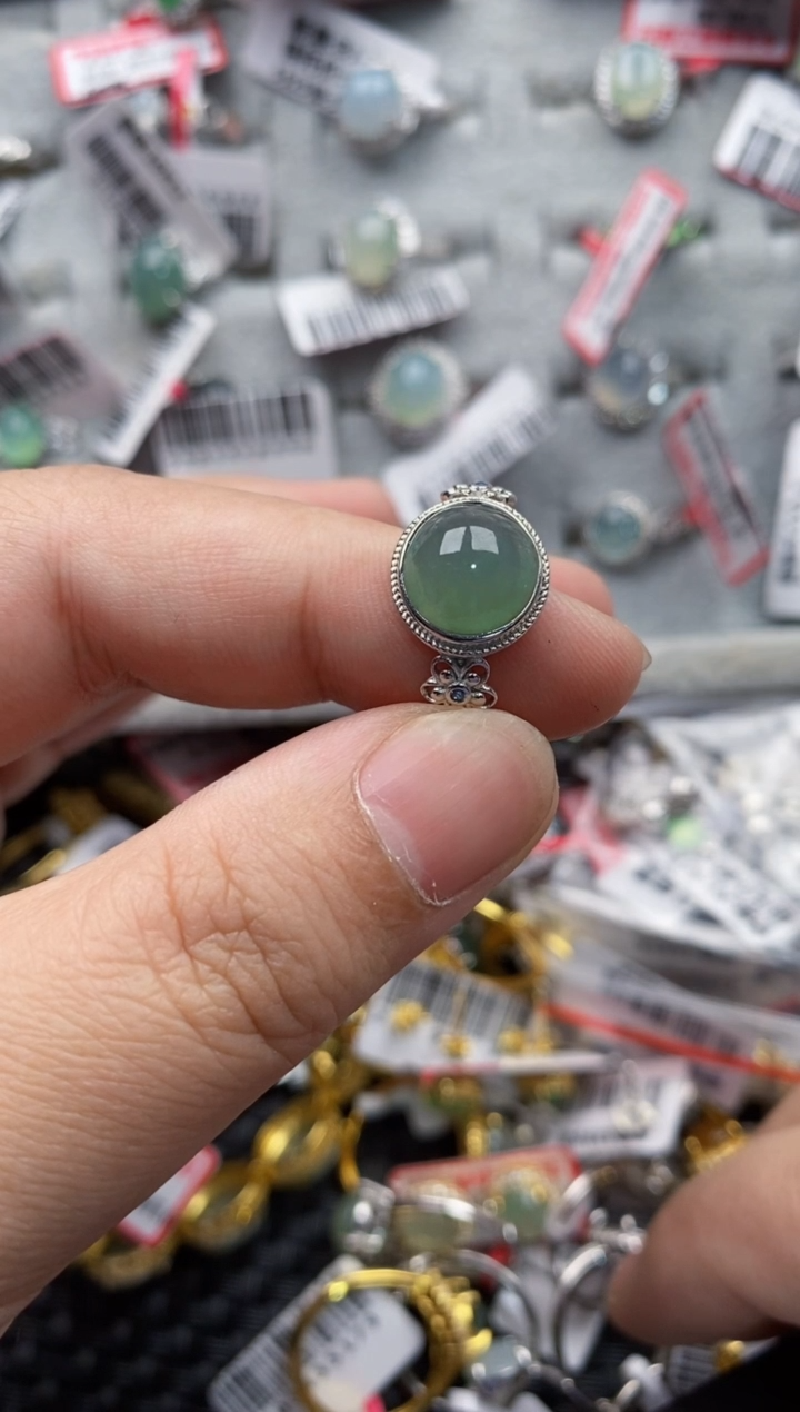 【闪购商品】翡翠戒指银S925镶嵌444444---6