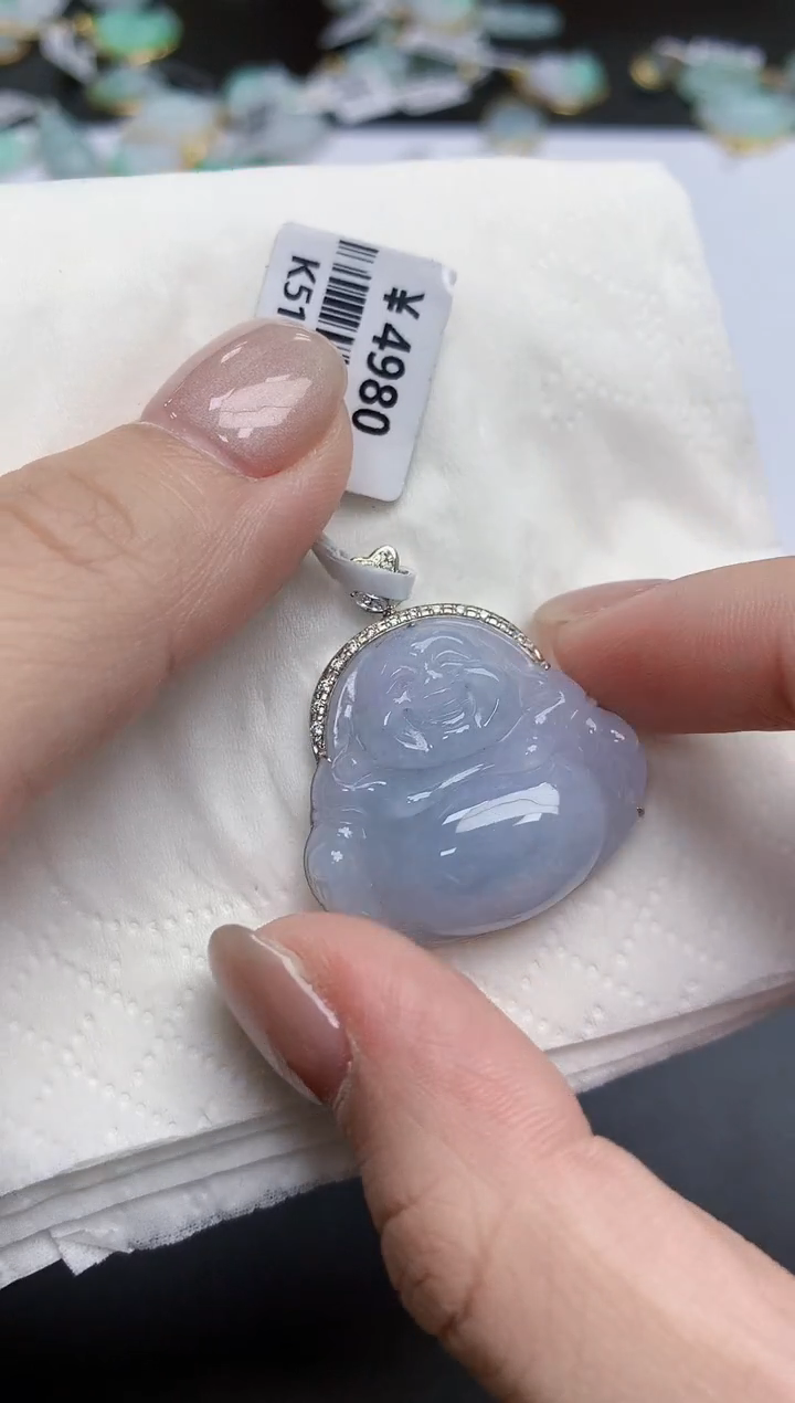 【闪购商品】翡翠颈饰18K金镶嵌天然缅甸翡翠A货