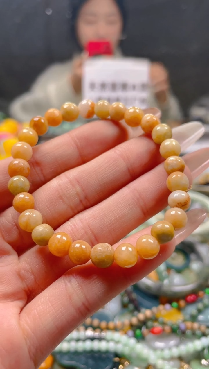 【闪购商品】翡翠颈饰未镶嵌7-8MM/L/翡翠A货一图一物