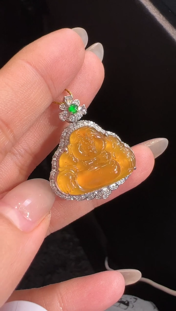 【闪购商品】翡翠吊坠(不含链)18K金镶嵌吊坠