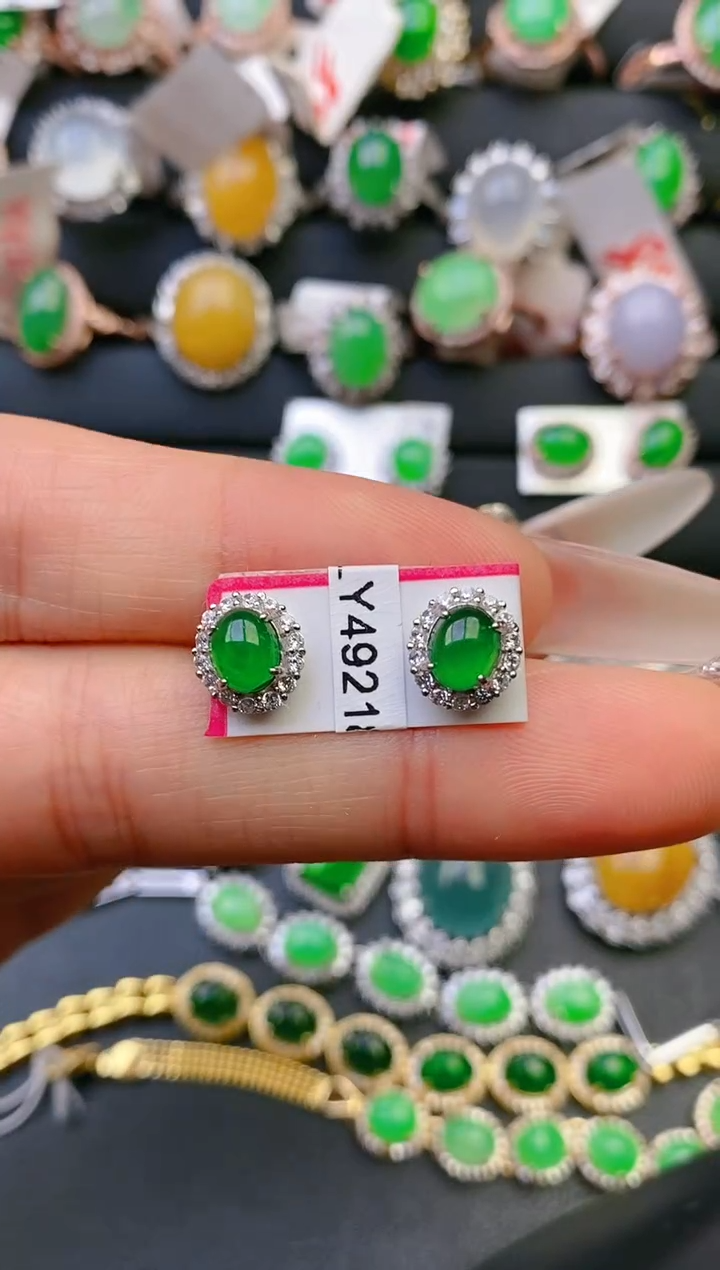 【闪购商品】翡翠戒指银S925镶嵌天然A货翡翠1