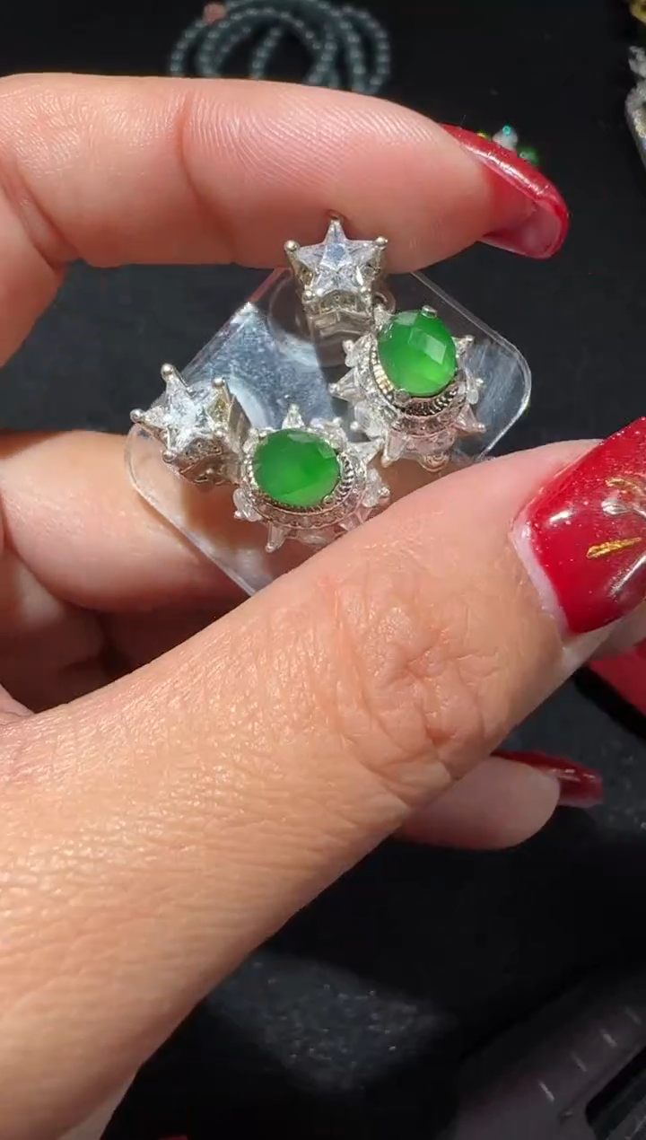 【闪购商品】翡翠耳饰未镶嵌多样性发货拍一发一