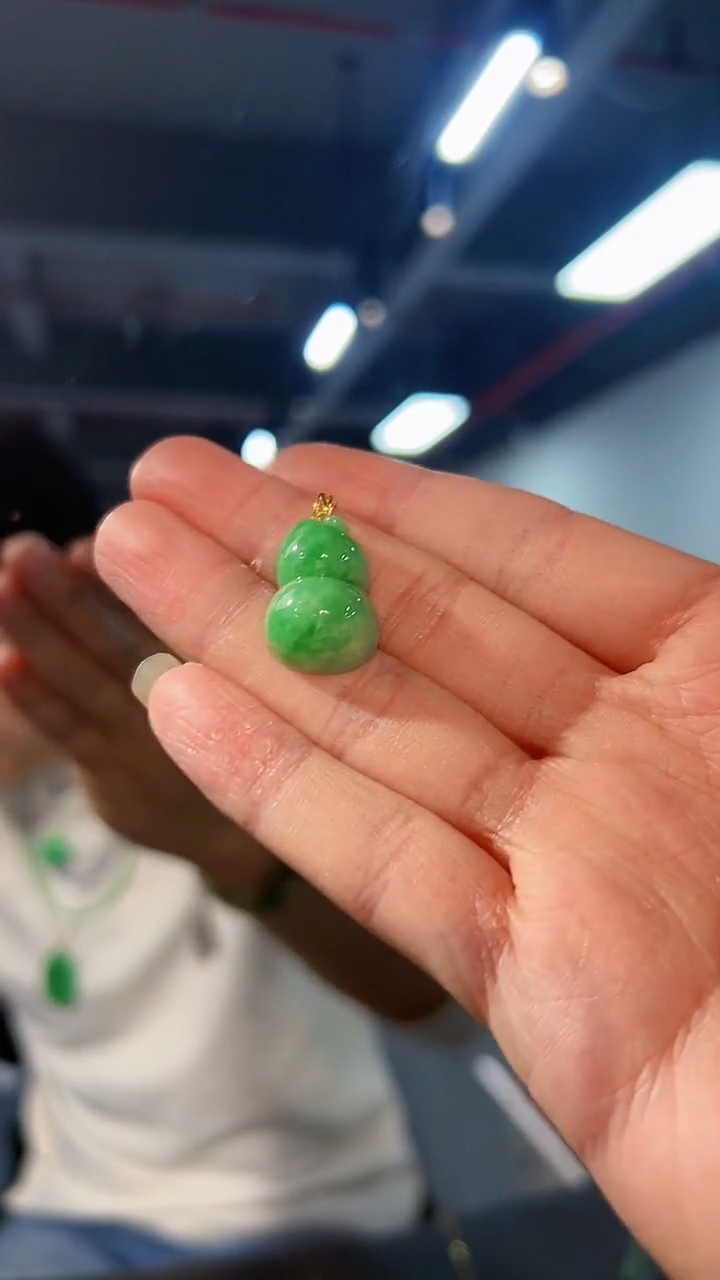 【闪购商品】翡翠颈饰18K金镶嵌缅料A货/支持复检/一件