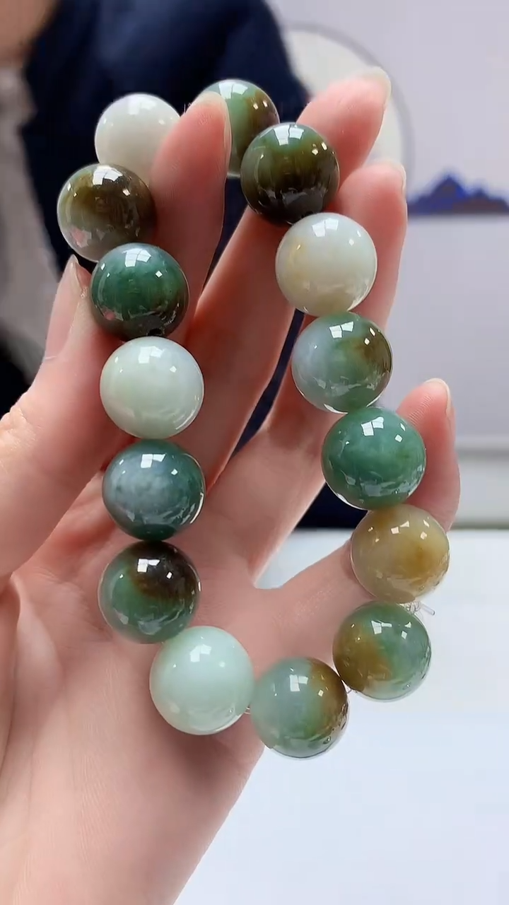 【闪购商品】定制翡翠未镶嵌4969zm-毛货手串56
