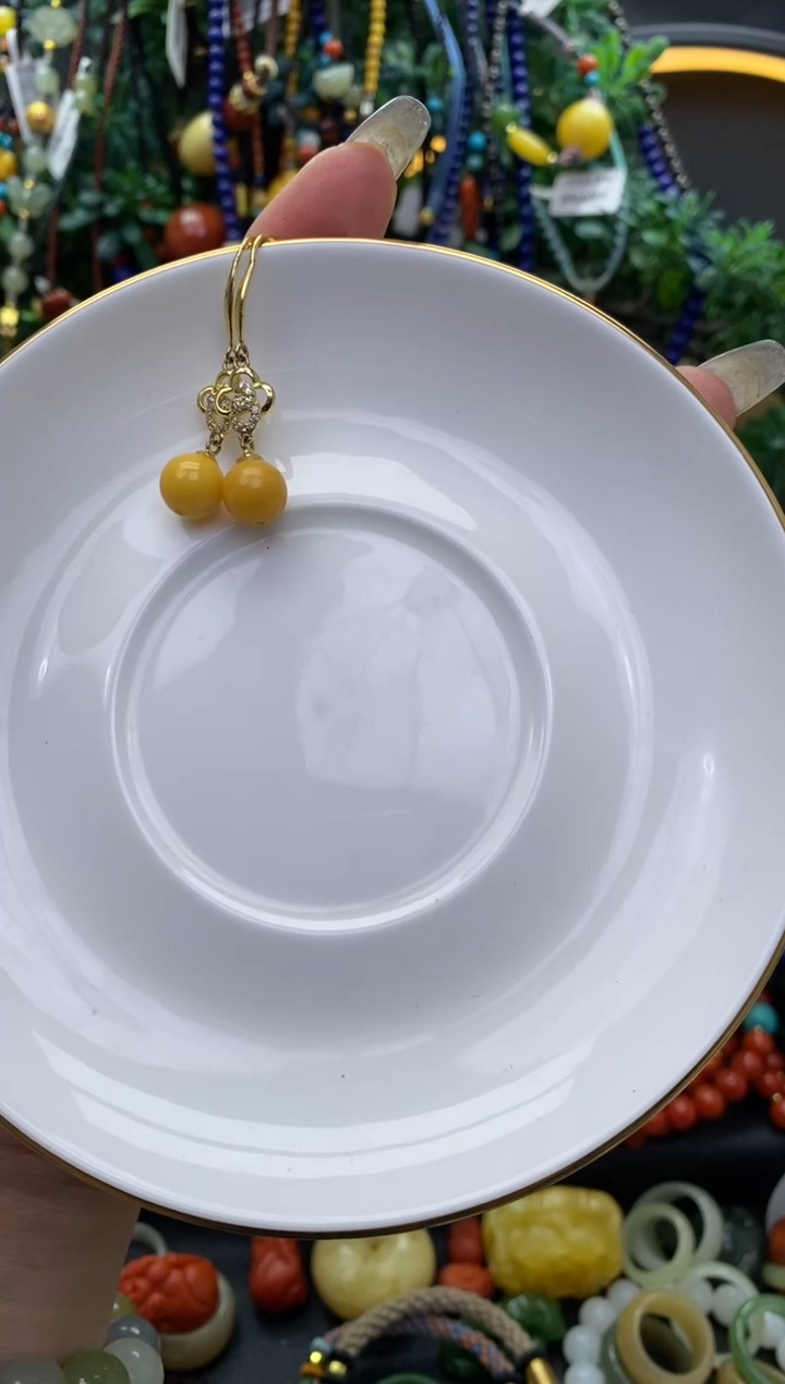 【闪购商品】琥珀耳饰未镶嵌蜜蜡耳坠