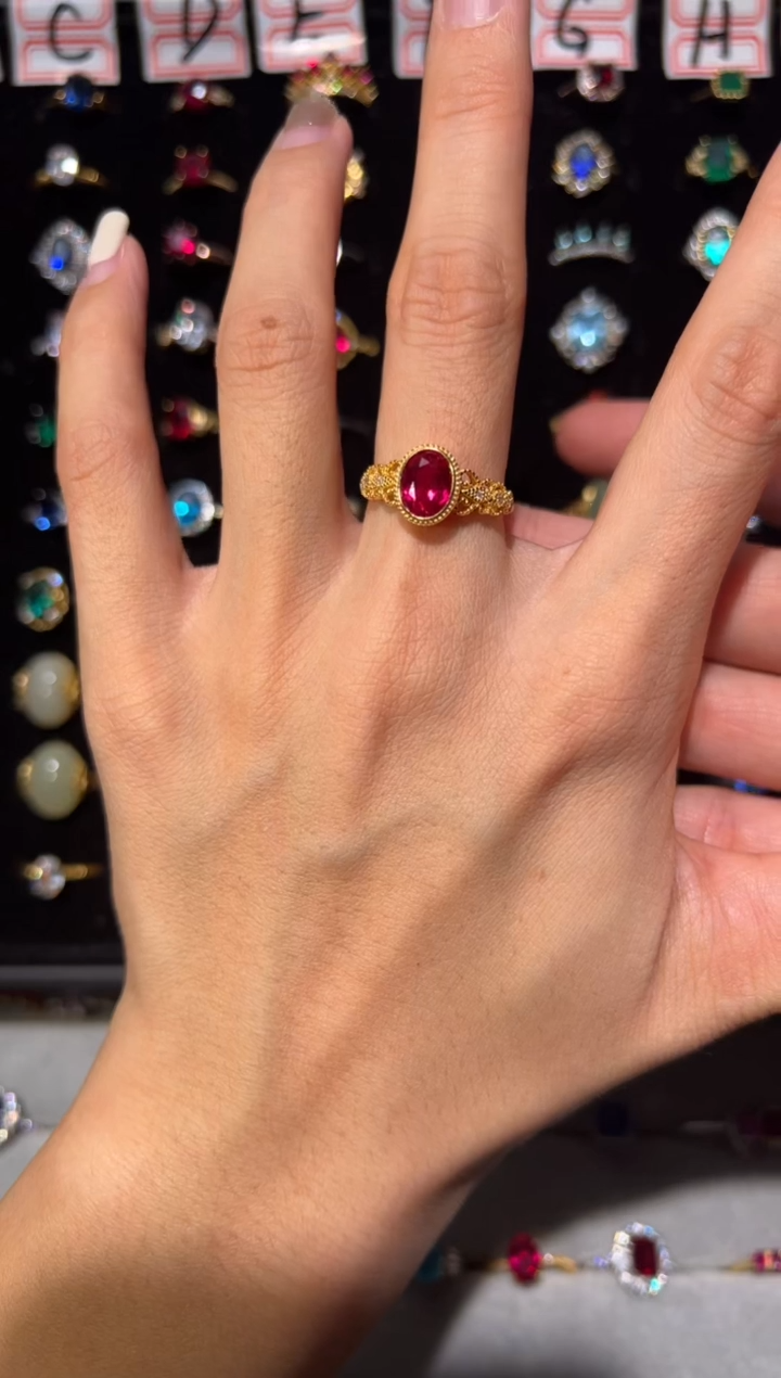 【闪购商品】红宝石戒指银S925镶嵌48965132