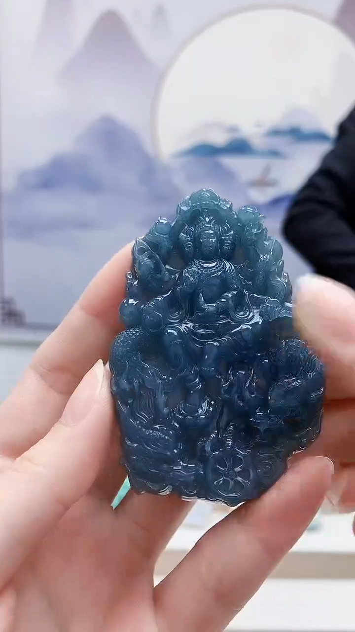 未镶嵌定制翡翠A****道4957ry-毛货挂件