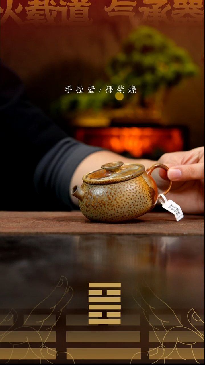 夸烧柴烧平轮壶938