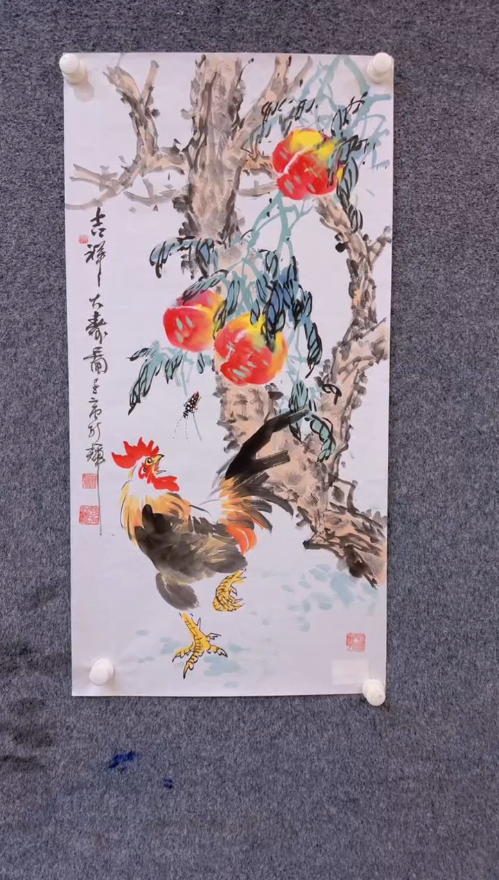 【闪购商品】国画1.26展馆-颜新辉三尺原作-鸡21