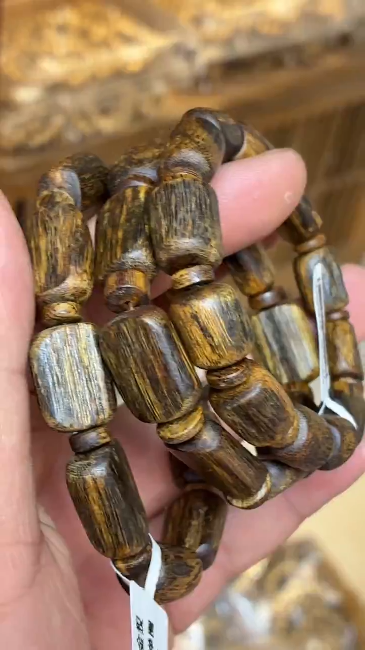 沉香手串 海南红金猊随型单圈多样性发其一