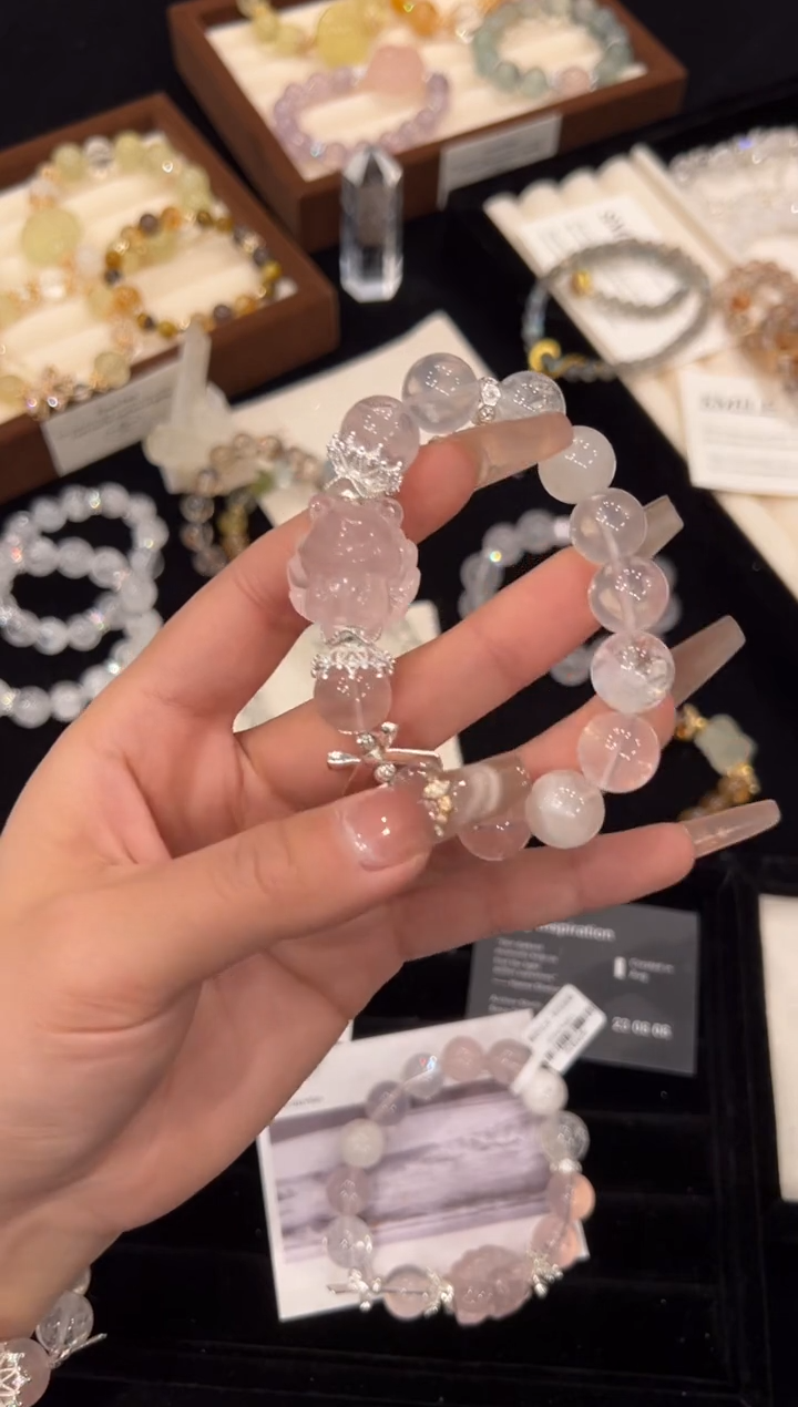 【闪购商品】水晶手链合金粉水晶手链x1320