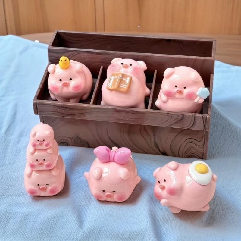 【对对碰】实色天使猪 卡通小摆件 diy 饰品