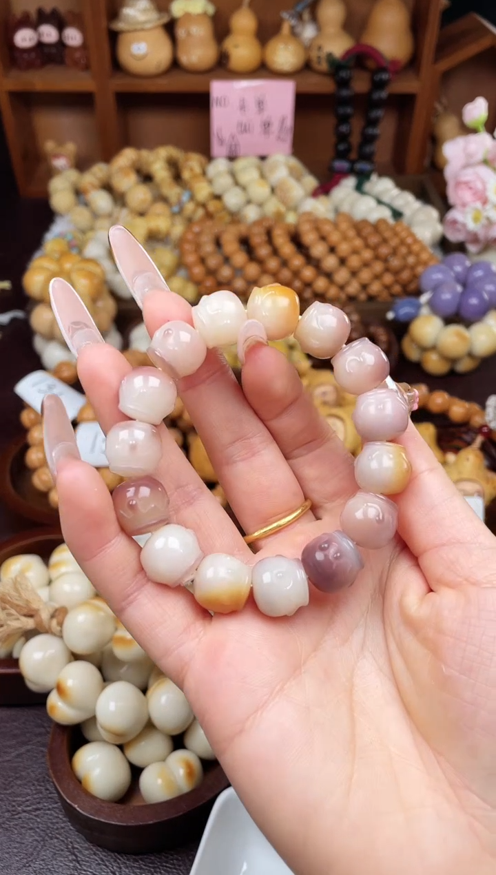 手串菩提根/象牙果Q紫美人蜜罐单圈