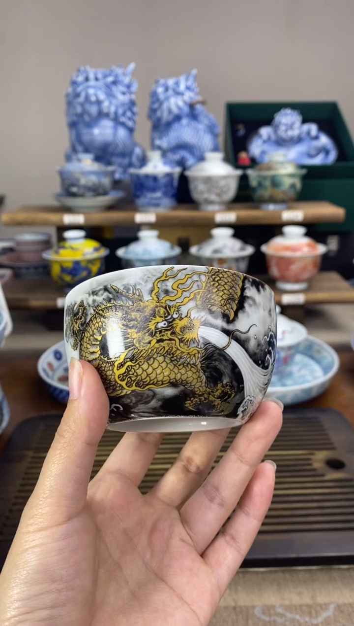 【闪购商品】金龙卧足杯 陶瓷杯