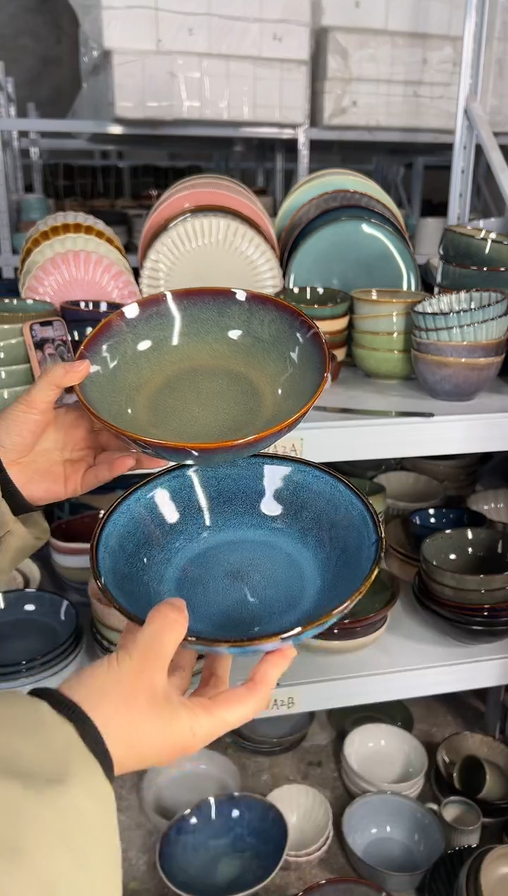 陶瓷外贸尾货瑕疵满20包邮X2菜碗组合