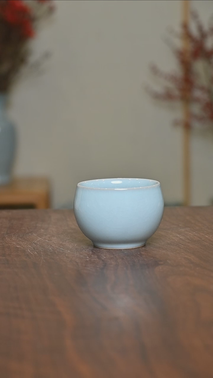 【闪购商品】其他#微瑕天青釉朱家汝窑款小缸杯100毫升