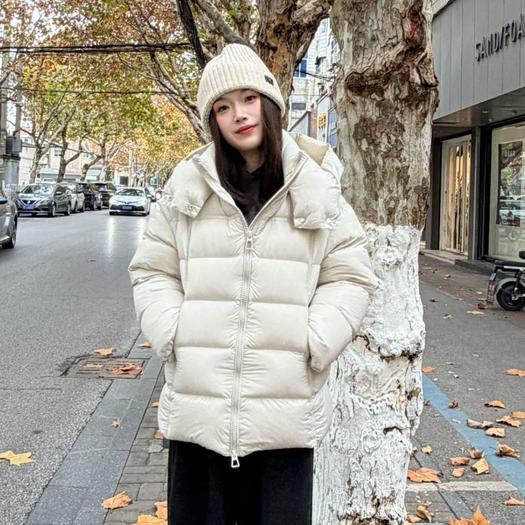 中长款90白鸭绒大码羽绒服女200斤宽松显瘦加厚连帽胖mm同工同料