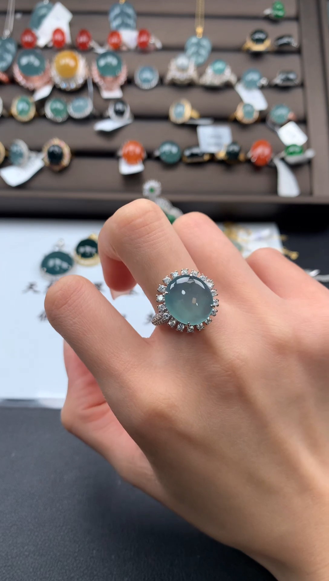 【闪购商品】翡翠戒指银S925镶嵌3123123