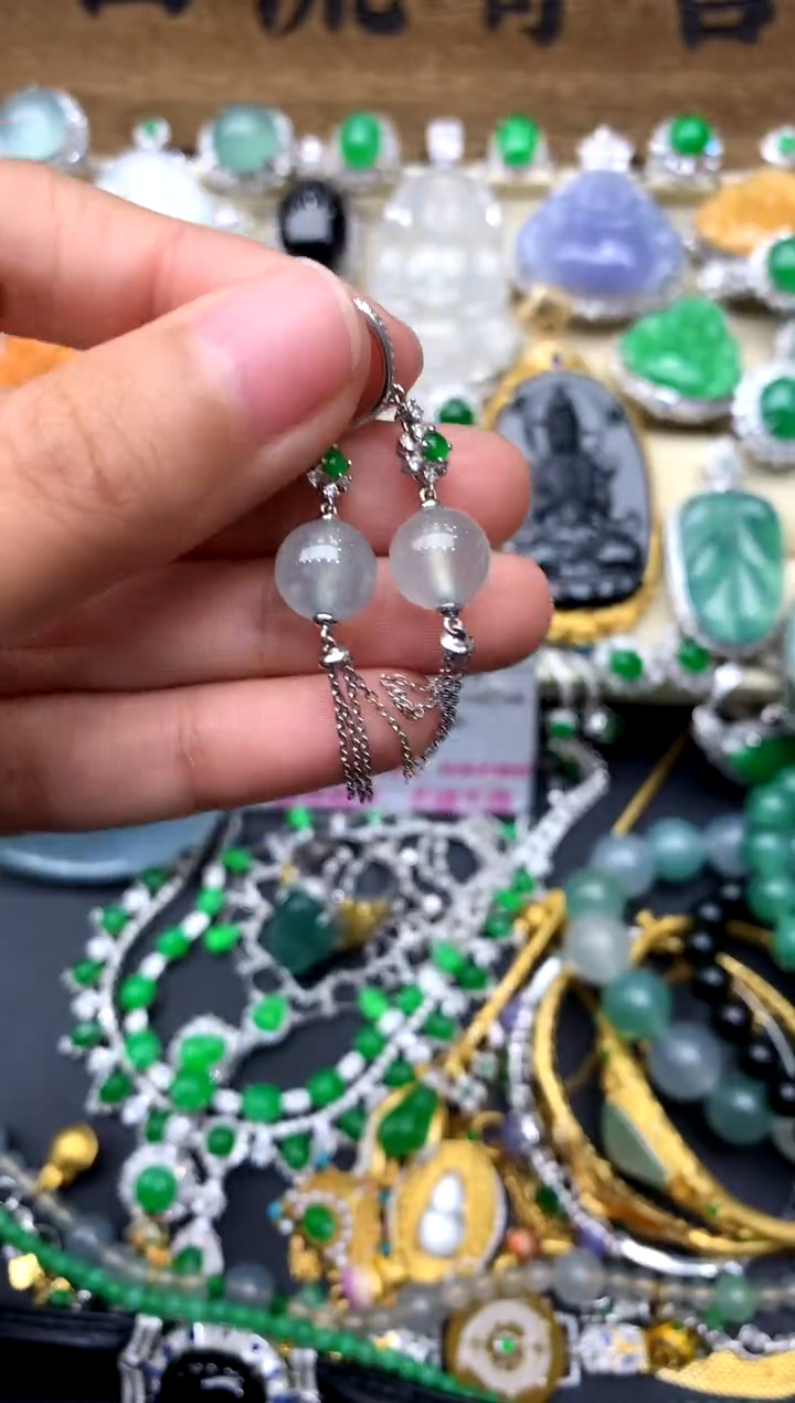 【闪购商品】翡翠耳饰18K金镶嵌283-中国好珍宝