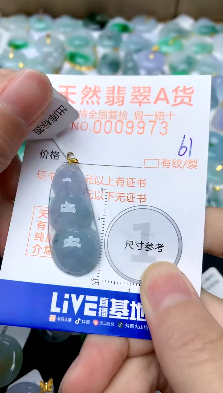 【闪购商品】翡翠颈饰18K金镶嵌61天然A货翡翠