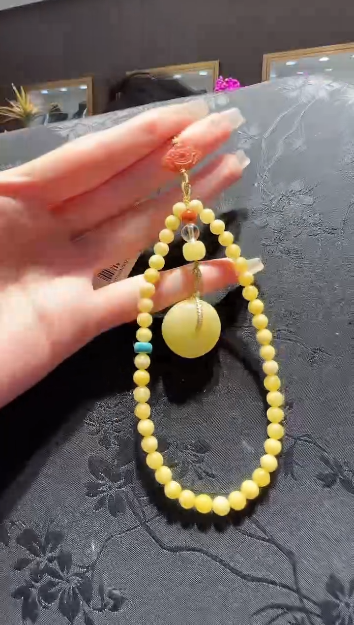 【闪购商品】琥珀裸石未镶嵌蜜蜡手机链